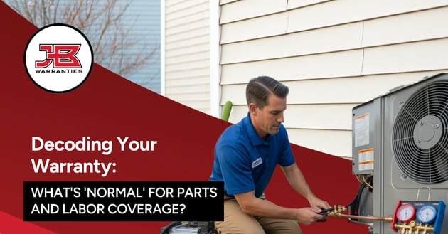 HVAC technician installing residential system - Parts labor warranty