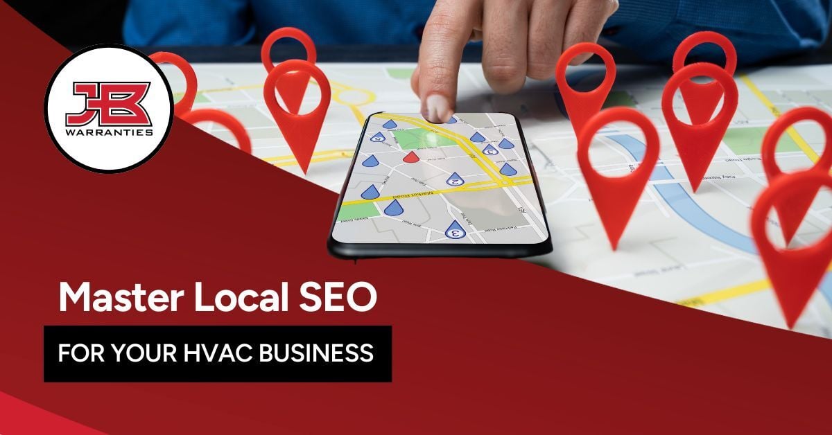 Map with multiple location pins to represent local seo marketing for hvac contractors