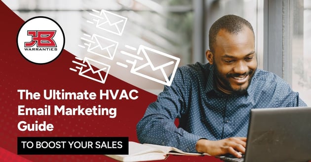 hvac email marketing - man sending emails from his laptop working on his email marketing for hvac contractors