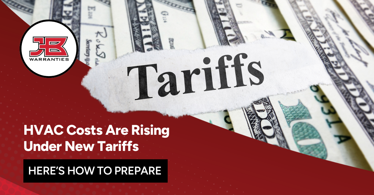money with the word tariffs overlay representing HVAC tariff impacts in 2025