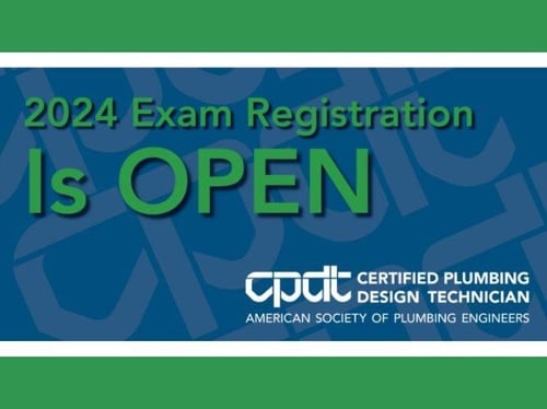 certified plumbing design technician 2024 exam registration