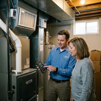 indoor air quality conversation between hvac tech and homeowner